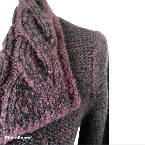 Classiques Entier Purple Wool Double Breasted Cardigan Sweater 3/4 Sleeve Sz S - Picture 8 of 9